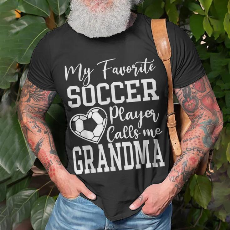 My Favorite Soccer Player Calls Me Grandma Family Unisex T-Shirt Gifts for Old Men