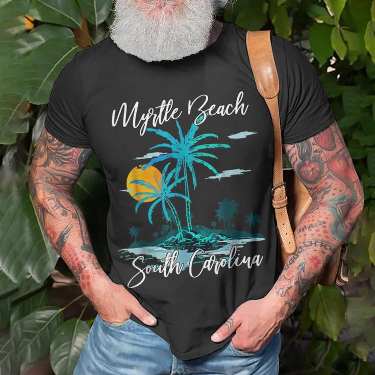 Myrtle Beach South Carolina Beach Summer Surfing Palm Trees Unisex T-Shirt Gifts for Old Men