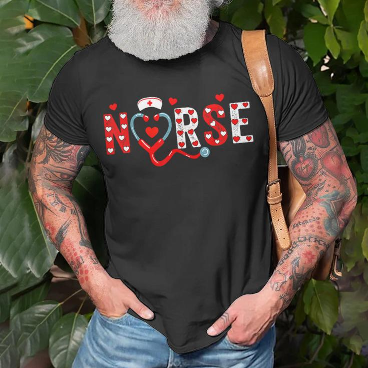 Nurse Valentines Day Valentine Scrub Tops Women Men T-shirt Gifts for Old Men