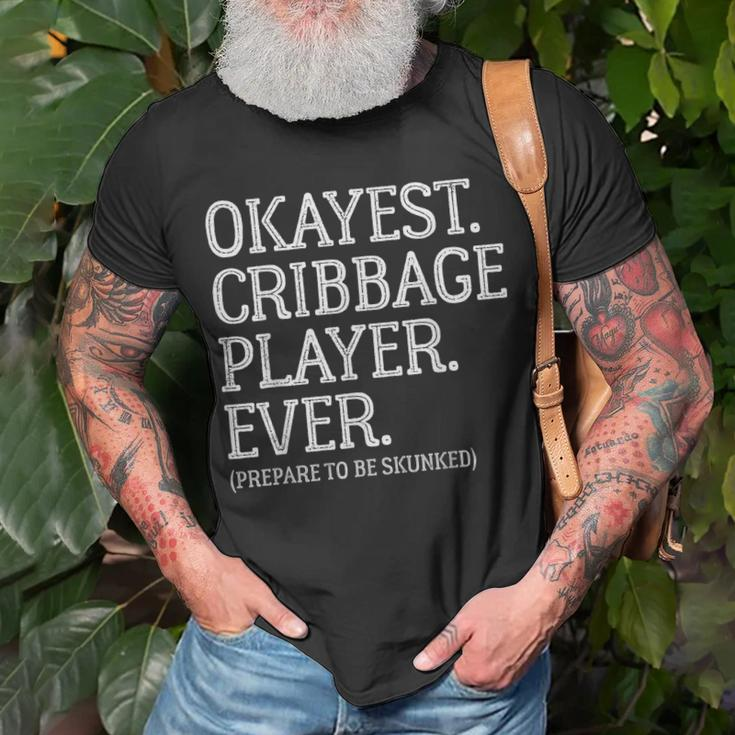 Okayest Cribbage Player Ever Prepare To Be Skunked Vintage T-Shirt Gifts for Old Men