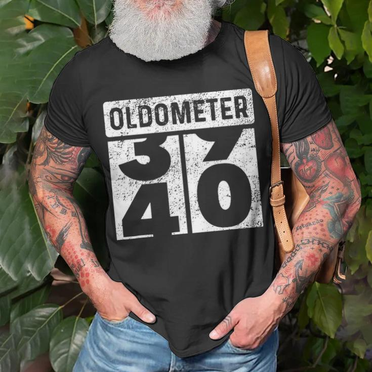 Oldometer Odometer Funny 40Th Birthday Gift 40 Yrs Unisex T-Shirt Gifts for Old Men