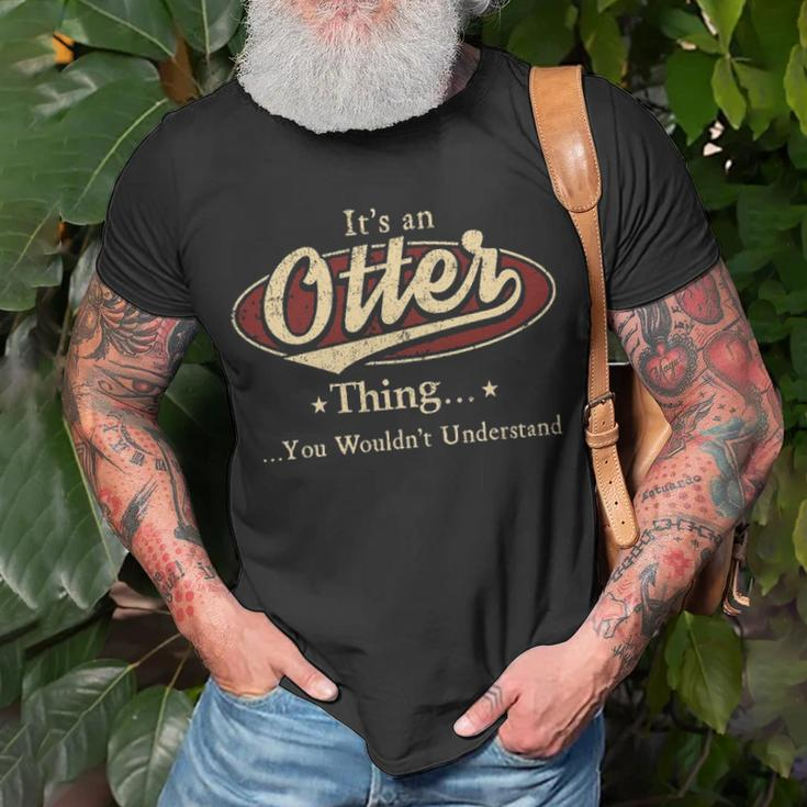 Otter Personalized Name Gifts Name Print S With Name Otter Unisex T-Shirt Gifts for Old Men