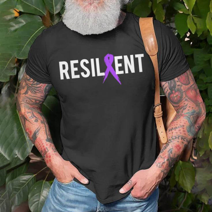Pancreatic Cancer Awareness Resilient Cancer Fighter T-shirt Gifts for Old Men