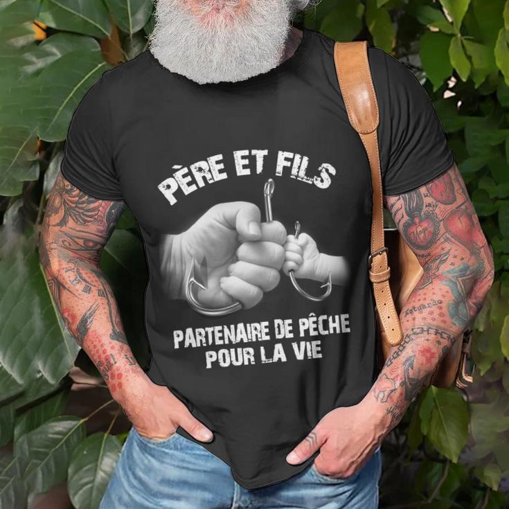 Papa Et Fils Partenaire De Pêche T-Shirt Geschenke für alte Männer