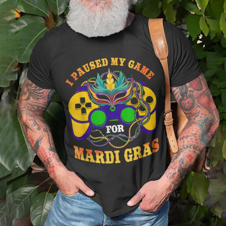 I Paused My Game For Mardi Gras Gamer Gaming Kids Boy V2 T-Shirt Gifts for Old Men