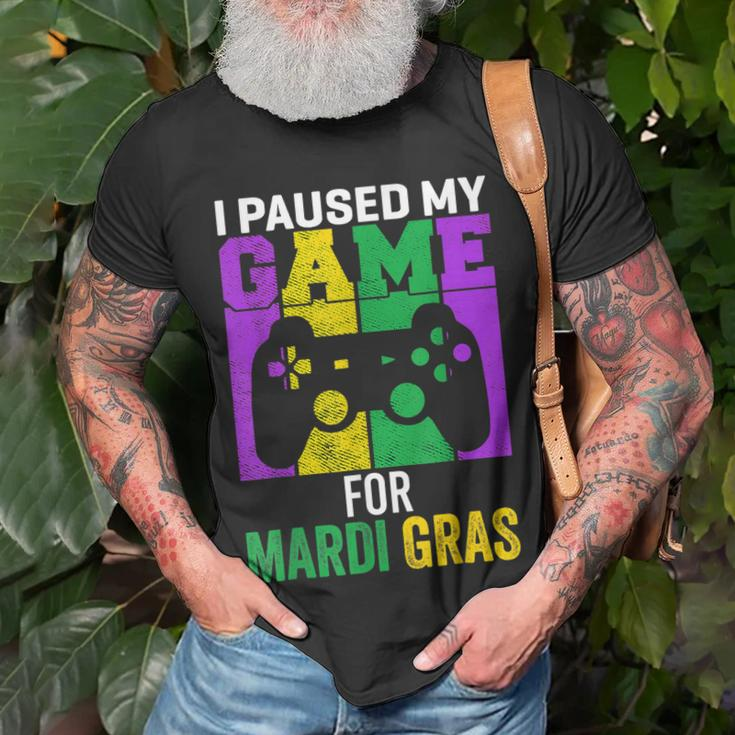 I Paused My Game For Mardi Gras Video Game Mardi Gras V2 T-Shirt Gifts for Old Men