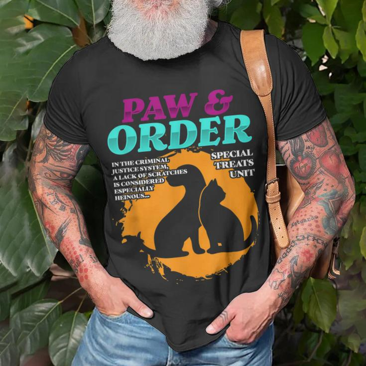 Paw And Order Special Feline Unit Pets Training Animal Lover T-Shirt Gifts for Old Men