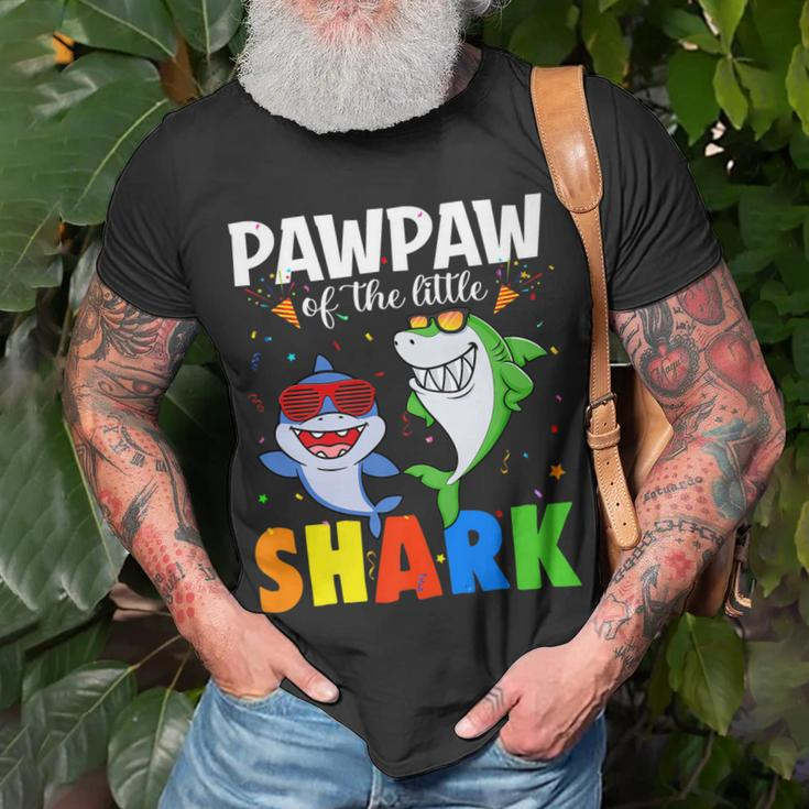Pawpaw Of The Birthday Little Shark Themed Family Birthday Unisex T-Shirt Gifts for Old Men