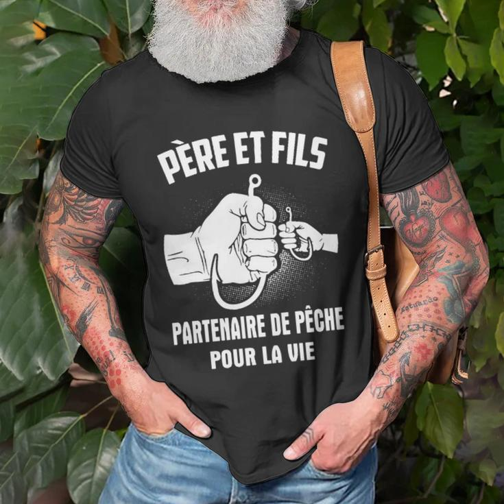 Pére Et Fils Qui Pêchent Ensemble T-Shirt Geschenke für alte Männer