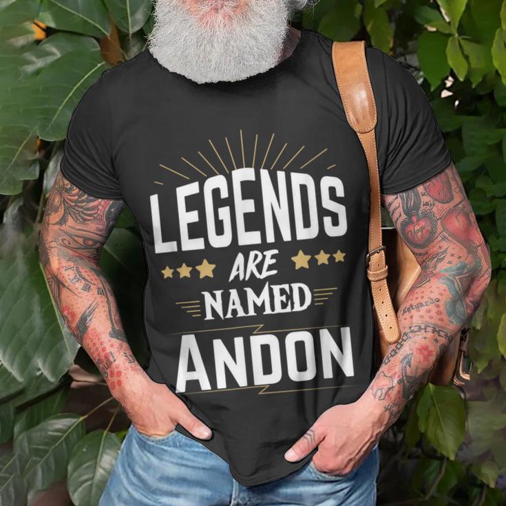 Personalisiertes Legends Are Named Andon T-Shirt, Sternen-Design Unisex Geschenke für alte Männer