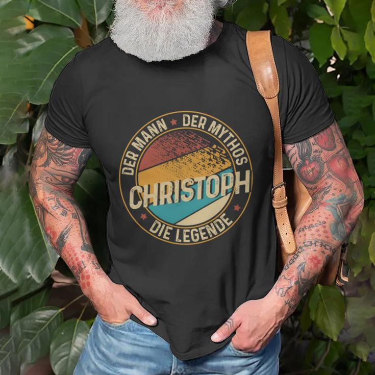 Personalisiertes Schwarzes T-Shirt Christoph - Der Mann, Mythos, Legende Geschenke für alte Männer