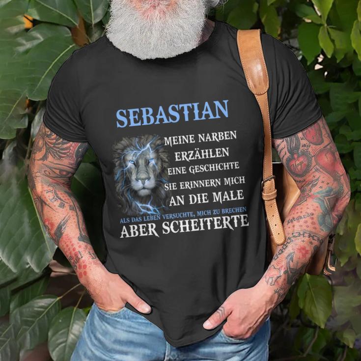 Personalisiertes Sebastian Löwen-Design T-Shirt, Spruch Tee Geschenke für alte Männer