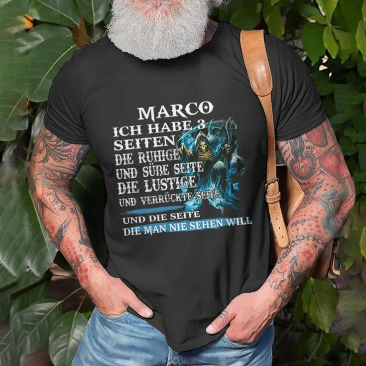 Personalisiertes T-Shirt MARCO - 3 Seiten & Drachenmotiv, Lustiges Outfit Geschenke für alte Männer