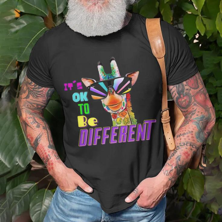 Pineiro Couture Its Ok To Be Different Autism Awareness Asd Unisex T-Shirt Gifts for Old Men