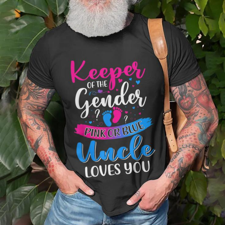 Pink Or Blue Uncle Loves You Keeper Gender Reveal Baby Unisex T-Shirt Gifts for Old Men