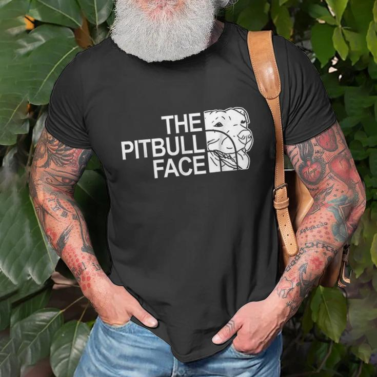 The Pitbull Face Dog Pitbull T-shirt Gifts for Old Men