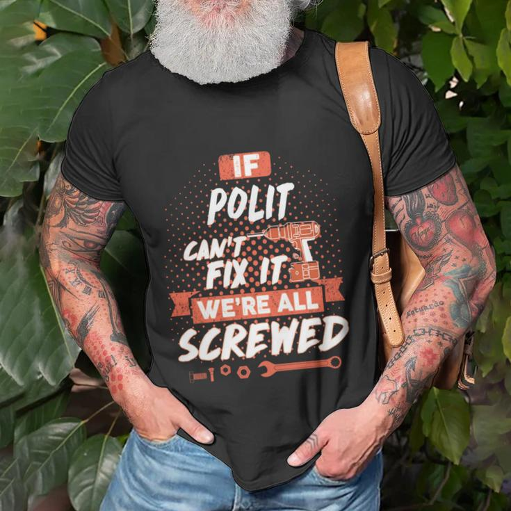 Polit Name Polit Family Name Crest Unisex T-Shirt Gifts for Old Men