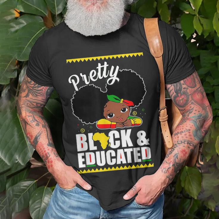 Pretty Black And Educated I Am The Strong African Queen Girl V9 T-Shirt Gifts for Old Men