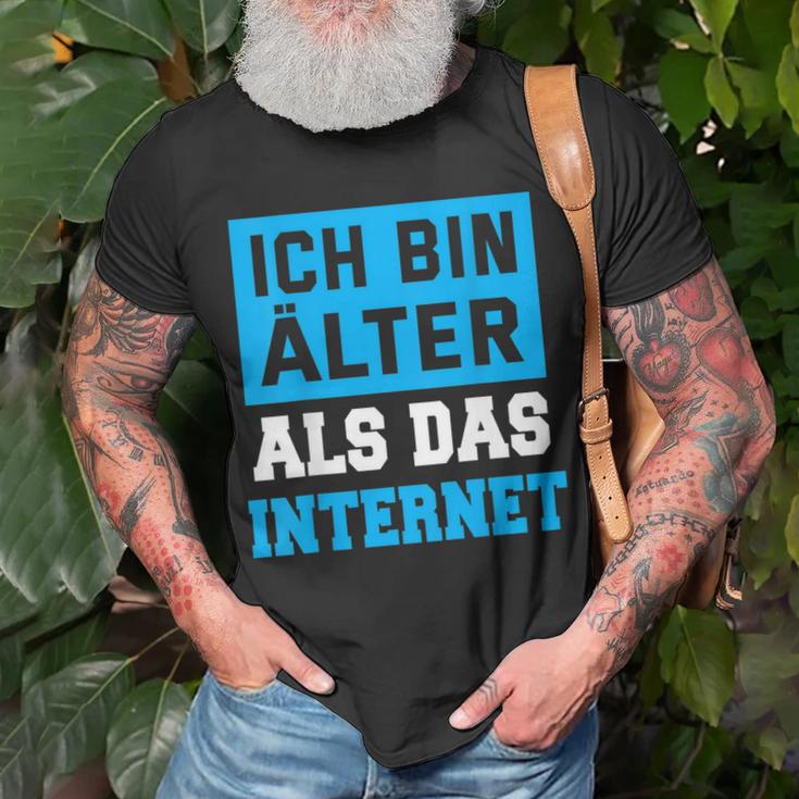 Backprint Ich Bin Älter Als Das Internet T-Shirt Geschenke für alte Männer