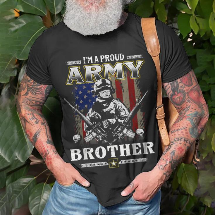 Im A Proud Army Brother Veteran Fathers Day 4Th Of July T-Shirt Gifts for Old Men