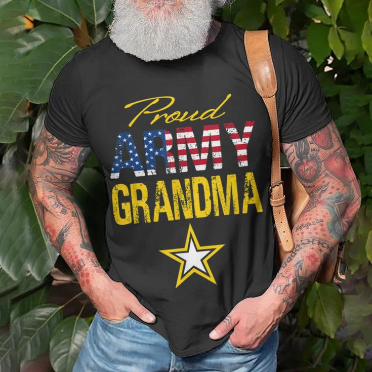 Proud Army Grandma Military Pride Usa Flag Unisex T-Shirt Gifts for Old Men