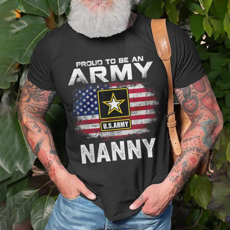 Proud To Be An Army Nanny With American Flag Veteran T-Shirt Gifts for Old Men