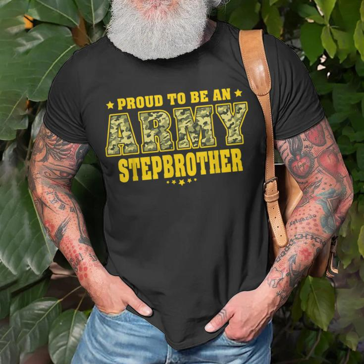 Proud To Be An Army Stepbrother Camo Military Stepsibling T-Shirt Gifts for Old Men