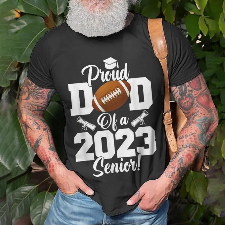 Proud Dad Of A Football Senior 2023 Funny Football Dad Unisex T-Shirt Gifts for Old Men