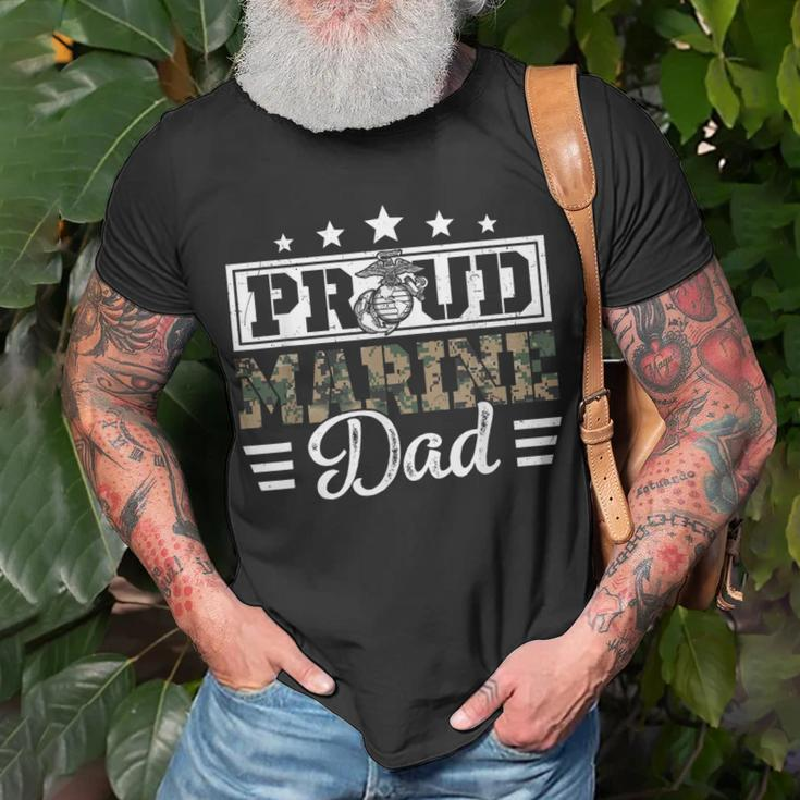 Proud Marine Military Dad Veteran T-Shirt Gifts for Old Men