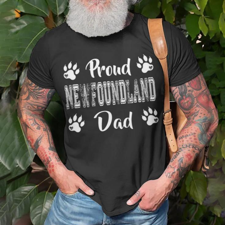 Proud Newfoundland Dog Dad Paw Lovers Gifts Family Friends Unisex T-Shirt Gifts for Old Men