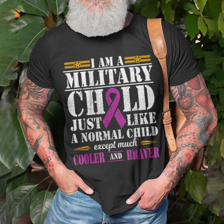 Proud Patriotic Military Brat Military Child Month Purple Up Unisex T-Shirt Gifts for Old Men