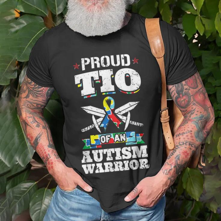 Proud Tio Of An Autism Warrior Awareness Ribbon Uncle Unisex T-Shirt Gifts for Old Men