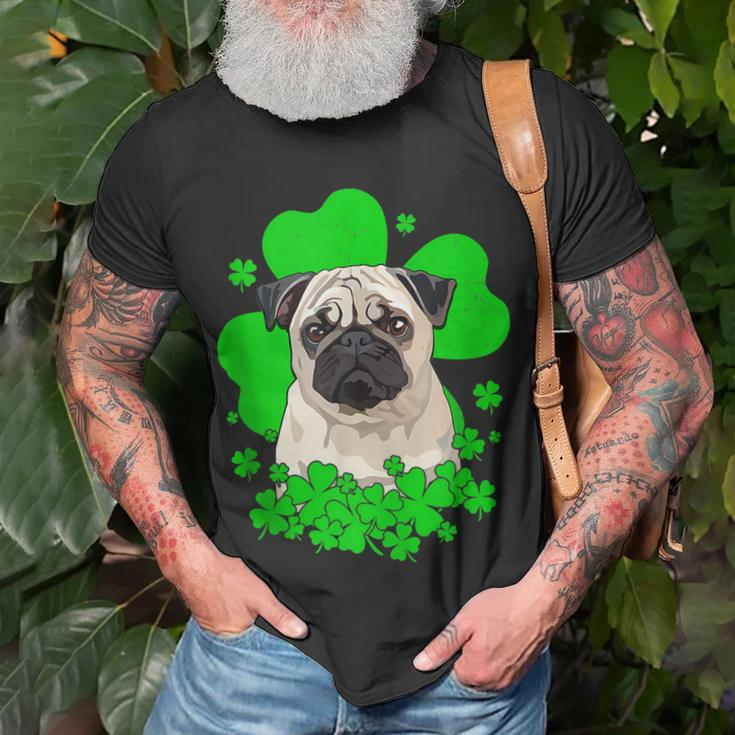 Pug St Patricks Day Clovers T-Shirt Gifts for Old Men