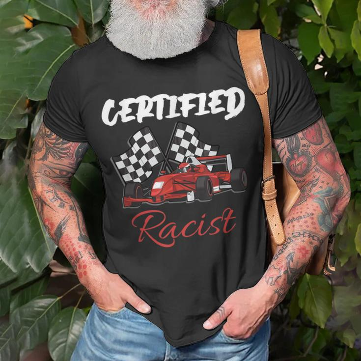 Racer Boost Speedster Certified Retro Racist Certified Race T-Shirt Gifts for Old Men