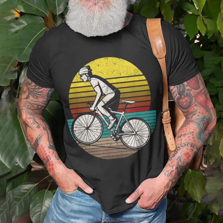 Radfahrer-Silhouette T-Shirt im Retro-Stil der 70er, Vintage-Design Geschenke für alte Männer