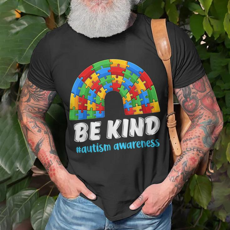 Rainbow Puzzle Autism Support Be Kind Autism Awareness Unisex T-Shirt Gifts for Old Men