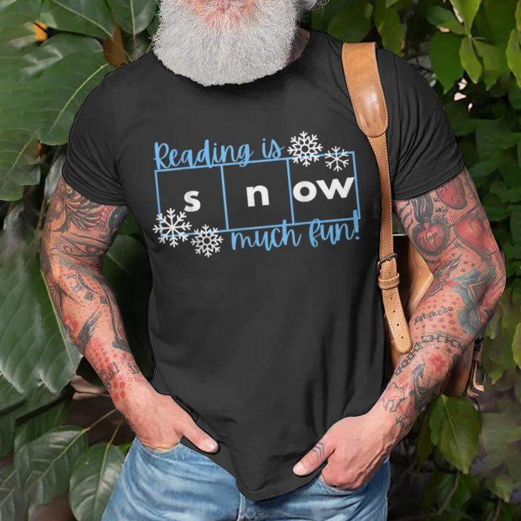 Reading Is Snow Much Fun Science Of Reading T-shirt Gifts for Old Men