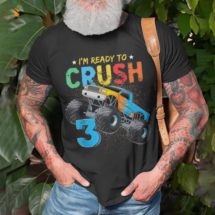 Ready To Crush 3 Monster Truck 3Rd Birthday Boys Kids Unisex T-Shirt Gifts for Old Men