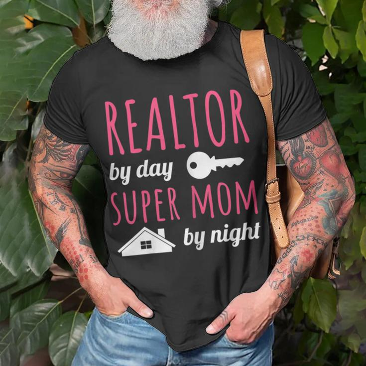 Realtor By Day Super Mom By Night Real Estate Agent Broker Gift For Womens Unisex T-Shirt Gifts for Old Men