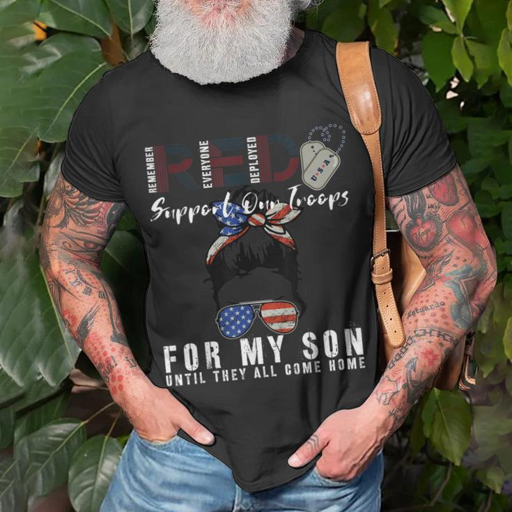 Red Friday Military I Wear Red For My Son Remember Everyone Unisex T-Shirt Gifts for Old Men