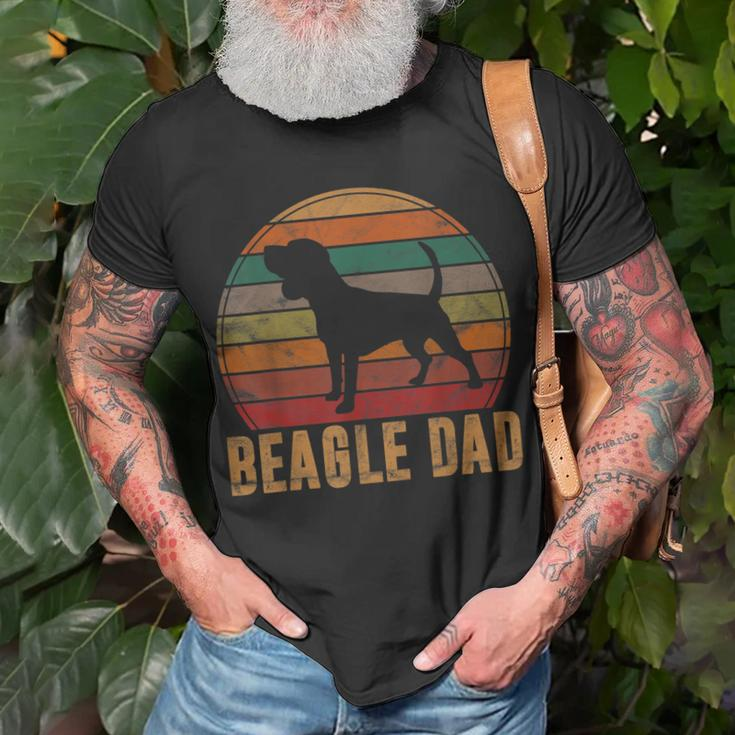 Retro Beagle Dad Dog Owner Pet Tricolor Beagle Father T-Shirt Gifts for Old Men