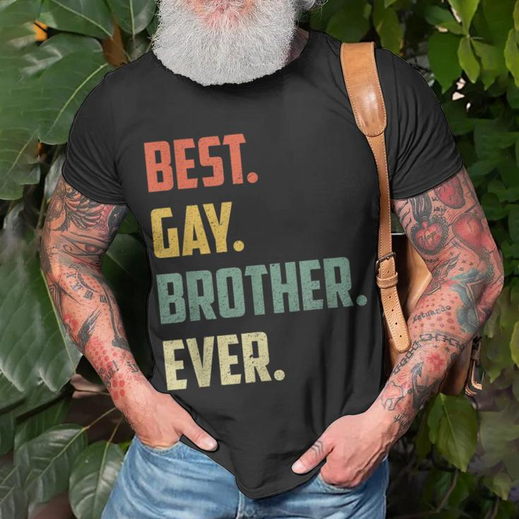 Retro Best Gay Brother Ever Cool Gay Gift Unisex T-Shirt Gifts for Old Men