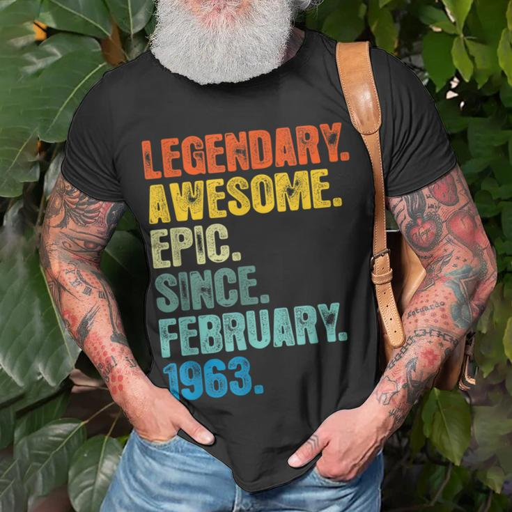 Retro Legendär Seit Februar 1963 60 Jahre Alt T-Shirt Geschenke für alte Männer