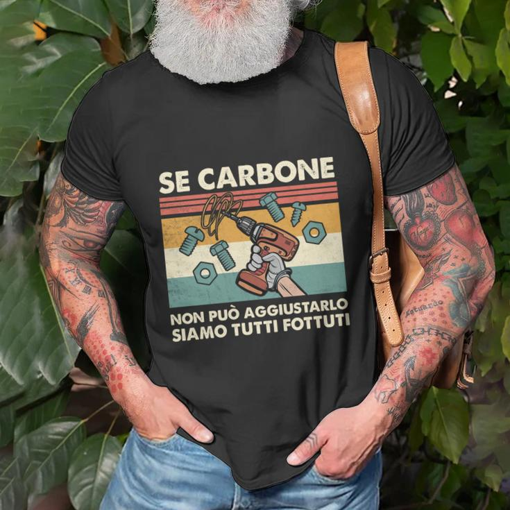Retro Mechaniker Italienisch-Spruch T-Shirt - SE CARBONE Fixiert Es Nicht Geschenke für alte Männer