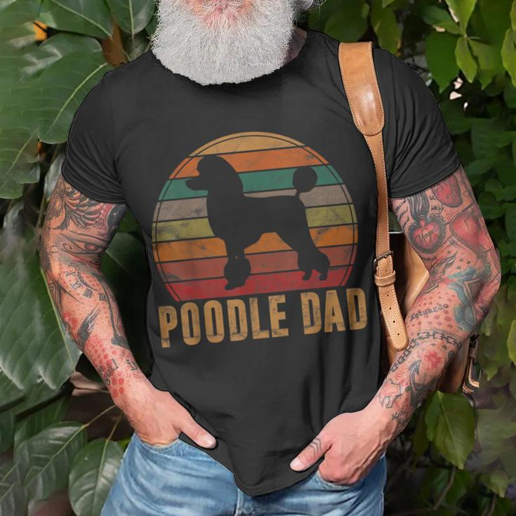 Retro Poodle Dad Dog Owner Pet Poodle Father T-Shirt Gifts for Old Men