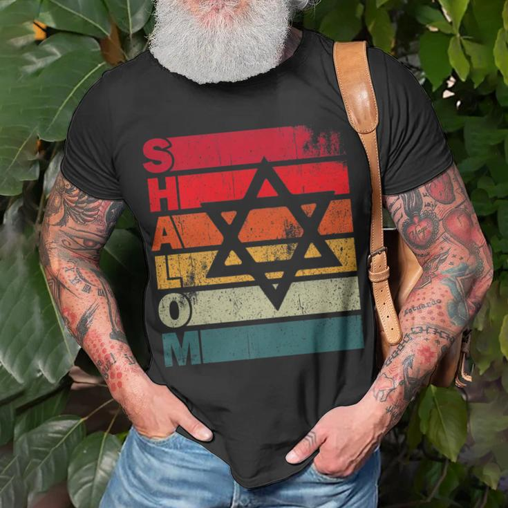 Retro Vintage Shalom Jewish Star Of David Hanukkah Chanukah T-Shirt Gifts for Old Men