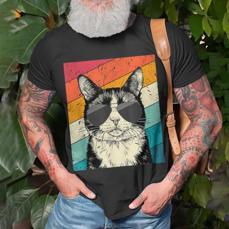 Retro Vintage Tuxedo Cat With Sunglasses Cat Lovers T-Shirt Gifts for Old Men