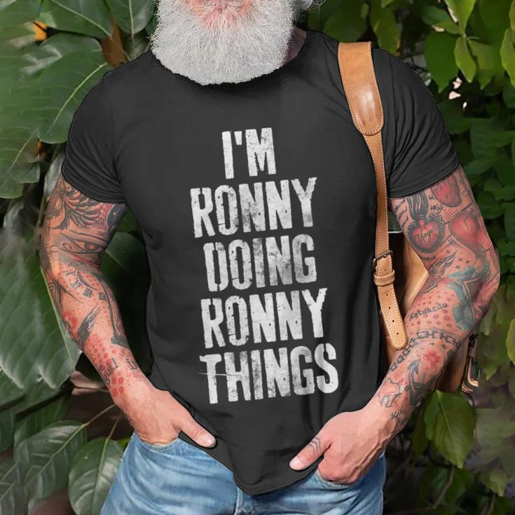 Im Ronny Doing Ronny Things Personalized First Name T-Shirt Gifts for Old Men