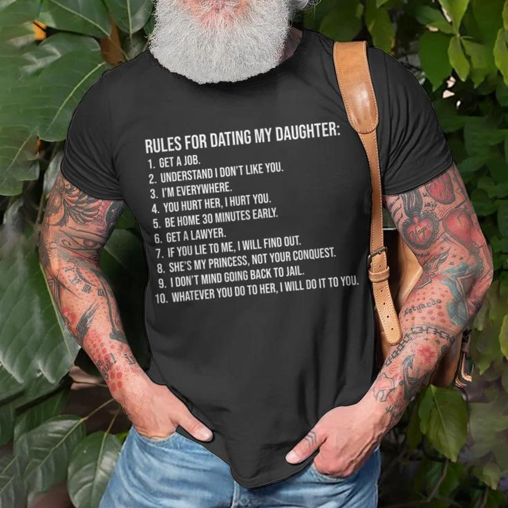 Rules For Dating My Daughter List Father Daddy Unisex T-Shirt Gifts for Old Men