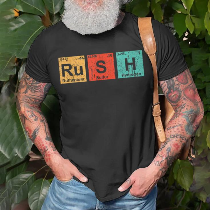 Rush Ru-S-H Periodic Table Elements Unisex T-Shirt Gifts for Old Men